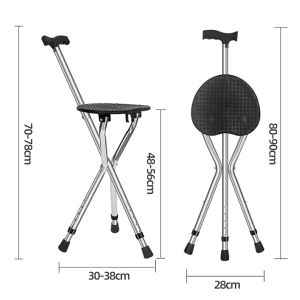 Gậy chống điều chỉnh chiều cao tích hợp ghế thông minh cho người già