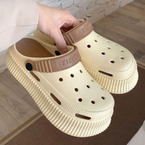 LHSunday รุ่นใหม่แนะนำ  รองเท้าแตะ รองเท้าผู้หญิง รองเท้าเสริมส้นหนาสีพื้นทูโทนเรียบง่ายใส่ได้ทุกที่ มีให้เลือก5 สีห้ามพลาด