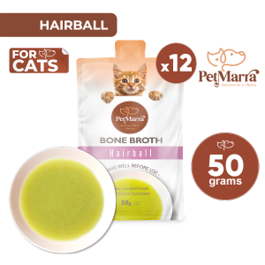 PetMarra Bone Broth for Cats Hairball 50g BUNDLE OF 12 appetite booster pet food topper cat all breeds
