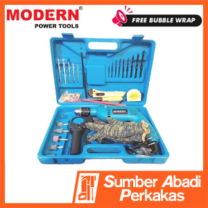 MODERN M-2130B Mesin Bor Listrik 13mm Tangan Impact Beton Tembok Paket Set M-2130 B M2130 B M2130B