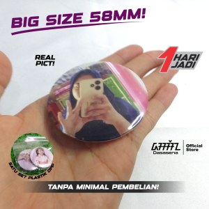 Cetak Peniti Bros Pin Murah Big Size 58mm Custom Foto Sendiri Free Design
