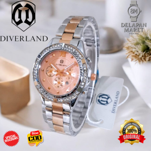 Jam Tangan Wanita DM67743 Diverland Silver Elegan Mewah — Desain Kristal Stylish Banyak Pilihan Warna