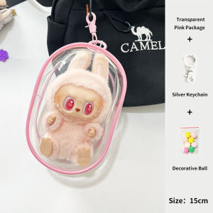 <D&H> Labubu V1/V2 Display Bag Thicken Transparent labubu blind box PVC Plush Doll Anti-dust Hanging Bag