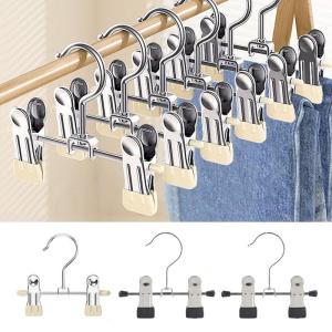 1/2PCS Pants Hangers with Clip/Legging Organizer for Closet Hanging/Stainless Steel Clothespins