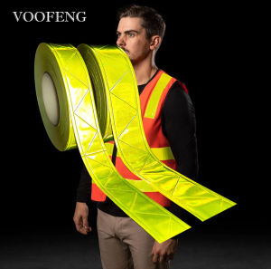 VOOFENG High Visibility Microprismatic Reflective PVC Tape Reflective Sheeting W Shape Shining Pattern Sewing on Clothes Bag
