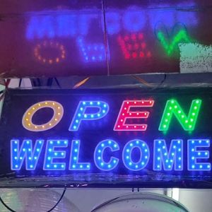 ป้ายไฟLEDป้ายOPEN LED/ ขนาด25*48*2cm เสียบปลั๊กไฟ220โวล