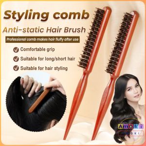 Amoki【Ready in Stock】 Hair Comb Brush Anti-static Barber Hair Comb Hairdresser Styling Tool 1pc