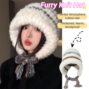 Q-1151 STORE Dopamine Knitted Woolen Hat Coldproof Windproof Ear Protection Cap Fashion Thickened Beanies Cap for Women