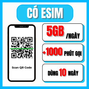 ( SIM RẺ ) Sim/Esim 5G Vinaphone TR60 Gói 10 Ngày 5GB/Ngày Data Tốc Độ cao + 1000 Phút Gọi Vina – Chuyên Cho Khách Du Lịch - Dùng Toàn Quốc . FREESHIP - CHƯA KÍCH HOẠT