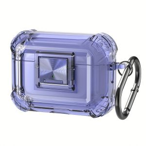 Suitable for Airpods1/2/3/4/pro/pro2 Protective Transparent with Lock Soft TPU AirPod 4 Protective Case Shockproof Protective Cover With Keychain