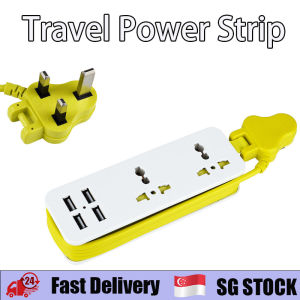 ✨🇸🇬 Stock✨SG Plug Travel Power Strip Portable Universal Socket 1.5m Cordable Extension Socket with 4USB Travel Adapter