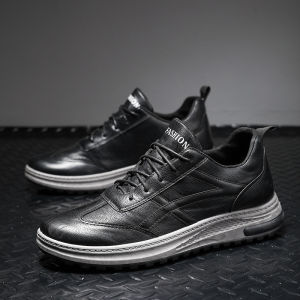 รองเท้าชาย 2024 สไตล์ใหม่ รองเท้าลำลอง PU แฟชั่นสไตล์เกาหลี รองเท้ากีฬา