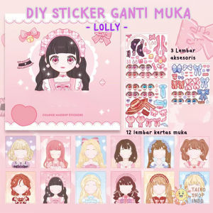 TAIYO Mainan Anak DIY Stiker Ganti Muka Make Up Sticker Ekspresi Girl Keterampilan Merias Wajah Kartun
