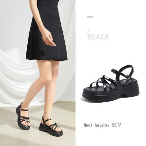 Cameljeans Giày nữ mùa hè hoài cổ mới thời trang đế dày tăng chiều cao Xăng đan