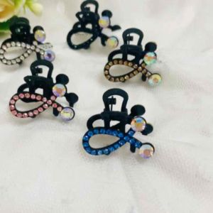 READY STOCK(Q14) Full Rhinestone 2.5cm Small Hair Claw/ Jaw Clip/ Fish/ Star/ Flower/Fashion Hair Accessories/Hair Clip满钻小抓夹