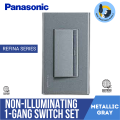 Panasonic Metallic Gray Refina Series 1 Way Switch Set 1 2 or 3 Gang or Blank Plate. 