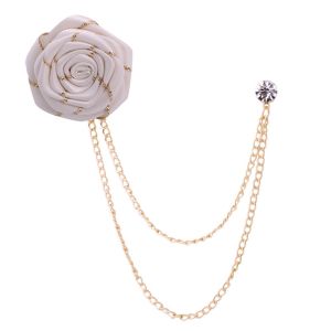 TIEZI STUDIO Handmade Korean Ribbon Flower Tassel Fabric Rose Flowers Lapel Pin Brooch Pin Suit Brooches