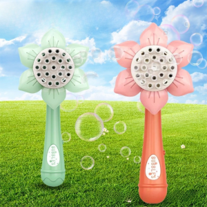 LUXURYLYN 23 Hole Sunflower Bubble Machine One-Button Automatic Safe Bubble Machine Blower Creative Plastic Handheld Bubble Machine Kids Toys