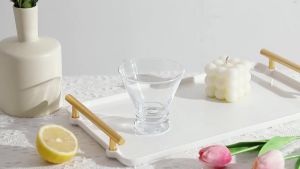 Set of 12 Martini Glasses - 8-Ounce Cinched Design Cocktail Glasses with Heavy Base Stemless Construction for Stability - Sturdy and Elegant Bar Glasses (Glass Clear12Pcs)