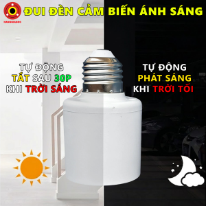 Đui Đèn Cảm Biến Ánh Sáng AS1 Tự Động Bật Tắt Theo Ngày Đêm Tiết Kiệm Điện Lắp Đặt Dễ Dàng Nhỏ Gọn