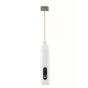 Double spring USB rechargeable milk frother handheld milk frother and whisk for coffee/latte