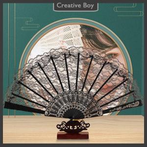 [Creative] Vintage Style Lace Folding Fan Chinese Japanese Pattern Art Craft Gift Decor