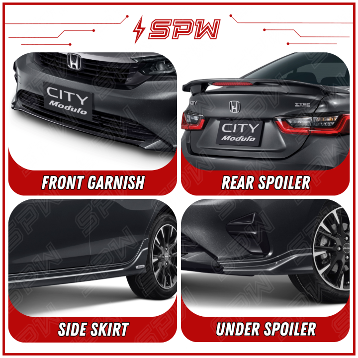 Honda City (2023) MDL Bodykit Body Kit Lip Under Spoiler Front Bumper Kit  Rear Bumper Kit Side Skirt Trunk Spoiler ABS Lips