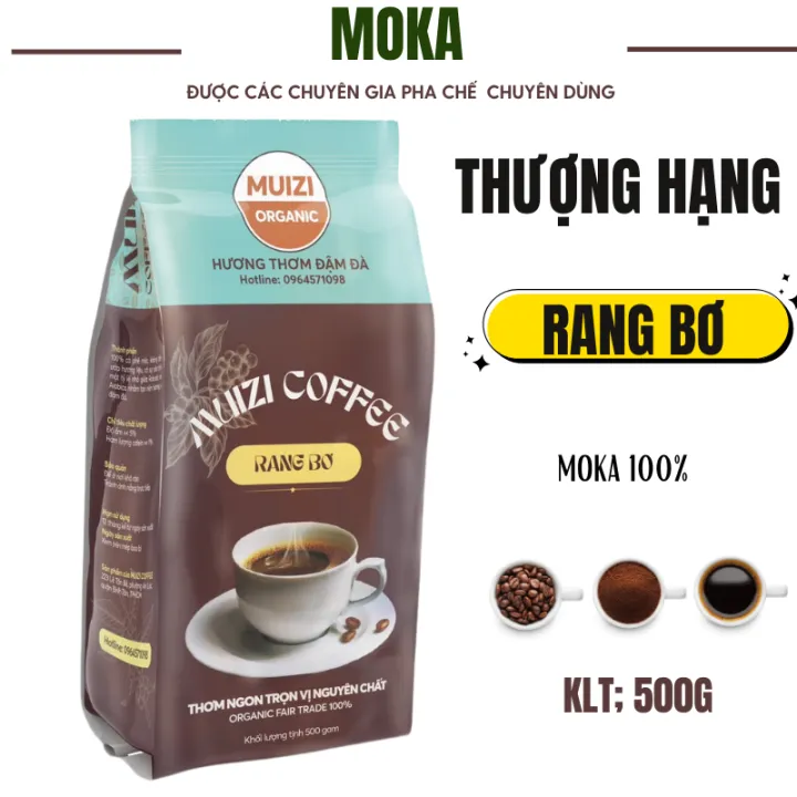 Cà phê hạt nguyên chất Rang Bơ MOKA 100% chuẩn vị thơm nồng ( 500G )