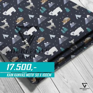 Kain Kanvas 50x100 Kain Kanvas Monster Meteran Kain bahan Tas Kanvas