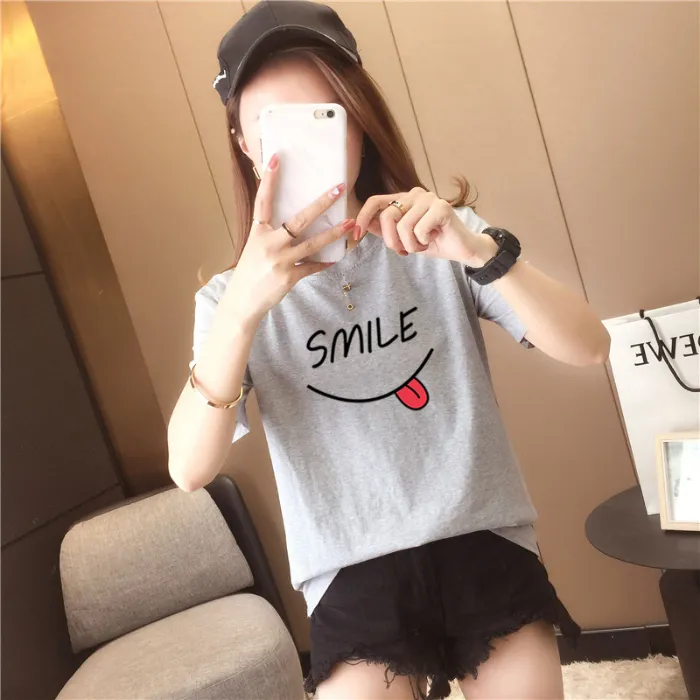 Short Sleeve T-shirts Women Letter Printed Crop Top Soft All-match Korean  Style Womens Tees Students Chic Loose Retro Ulzzang - AliExpress