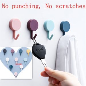 5PCS Cute hook stickers self-adhesive wall hanging hook sticky hook wall-mounted key/bag/clothes storage