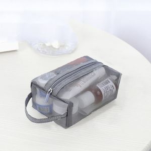 538TD Makeup Organizer For Girls Student Stationery Bag Large Capacity Transparent Travel Wash Bag Mesh Skin Care Storage Bag Korean Storage Bag Zipper Makeup Bag Women Cosmetic Bag