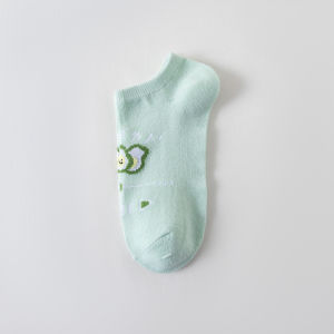 EFKS109 Kaos Kaki Wanita Pendek Semata Kaki Kaos Kaki Putih Hijau