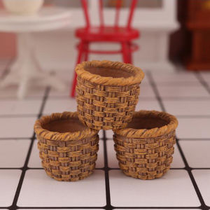 1Pc 1:12 Dollhouse Miniature Resin Basket Model Dolls Kitchen Accessories