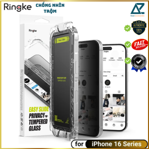 Bộ 2 Miếng Dán Cường Lực Chống Nhìn Trộm RINGKE Easy Slide Tempered iPhone 16/ 15/ 16 Plus/ 15 Plus/ 16 Pro/ 16 ProMax