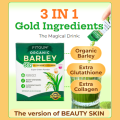 FITGUM Organic Barley Powder Original for detoxification, moistening intestines, burning fat, purifying liver, lowering cholesterol, beautiful skin, healthy slimming drink. 