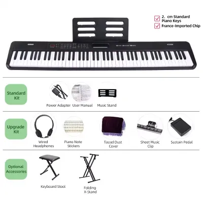 88 Keys Portable Digital Piano Multifunctional Electronic Keyboard Piano Student Gift 88037 Musical Instrument Beginner