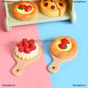 [COD] Springhooe Dollhouse Miniature Cake Dessert Biscuit Tray Fork Model Kitchen Tableware Food Decor Toy Doll House Accessories