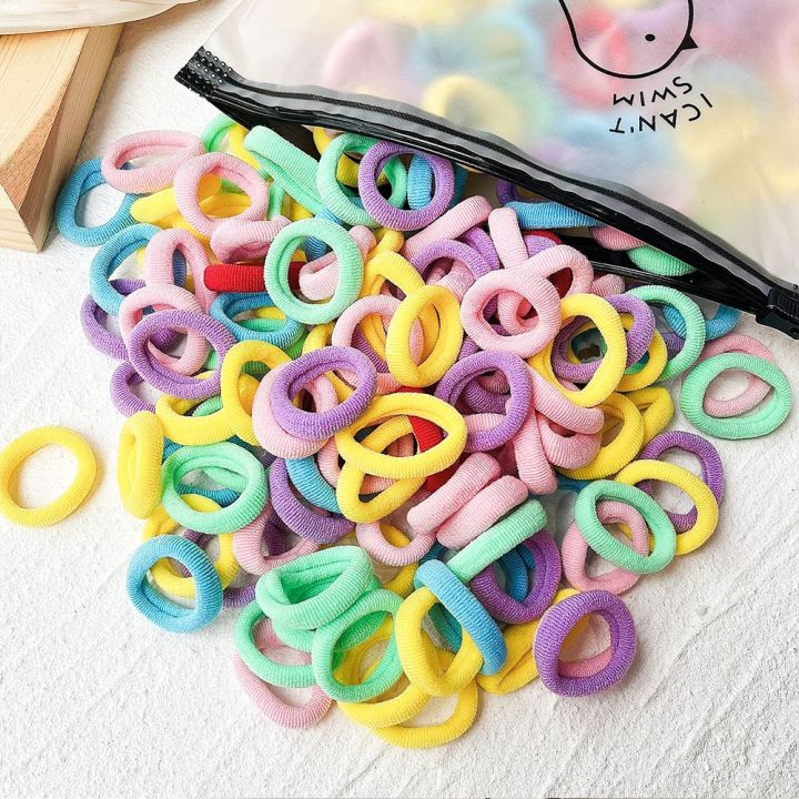 50PCS/Set Candy Colors Elastic Headband Hair Ropes Ties Girls Hair