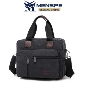 MENSPE Mens Canvas Bag Retro Shoulder Bag Waterproof Messenger Bag Fashion Handbag Commuter Bag Lightweight Casual Bag Fashion Leisure Sport Street Bag for College Student