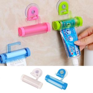 Rolling Squeezer Toothpaste Dispenser Tube Partner Holder Hanging Sucker