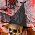 5Pcs Halloween Magic Wizard Hat Triangle Witch Cap Kids Adults Halloween Party Cosplay Costume Props Black White Yard Hanging Hats. 