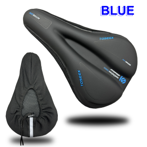 TOSEEK BIKING Gel Liquid Silicone Bicycle Seat Saddle Cover Waterproof Pu Leather Soft Thicken Sponge Anti Slip Mtb Road Cycling Cushion