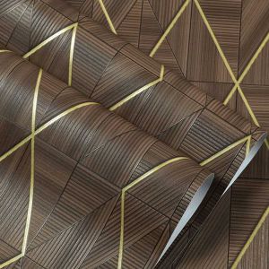 168 3D geometric pattern waterproof self-adhesive wallpaper wallpaper dormitory bedroom living room PVC furniture renovation sticker wallpaper sticker (10m x 45cm)