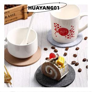 HUAYANG01 [HOT FASHION] ที่รองแก้วทรงกลม10ชิ้น เซ็ตกันความร้อนที่รองแก้วกาแฟชาเครื่องดื่มร้อนถ้วย