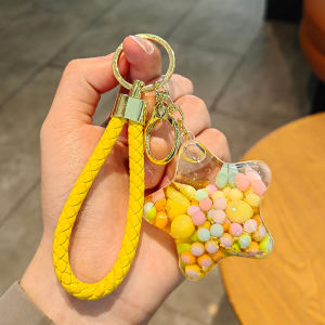 【Ship in 24H】简约夜光五角星钥匙扣挂件创意漂浮公仔女生书包学生挂饰精致礼物Simple luminous five-pointed star key chain pendant creative driftliuqianl220250828