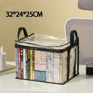 Transparent Book Storage Bag WithHandle Dustproof Large Capacity StudentMulti Function Storage