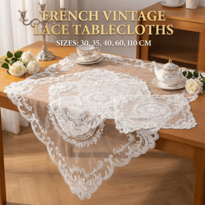 BESTOURO Lace Dining Table Cover Embroidered Square Coffee Coasters Napkin Luxury Heat Resistant Lace Tablecloth Photo Props