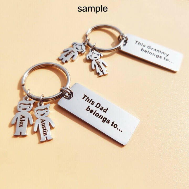 Vnox Key Chain Personalized Engraving DIY Family Kid Boy Girl Pet Dog Cat  Name Custom Birth Gift Key Ring Lazada PH