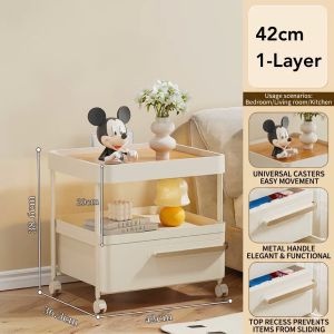 Nicedeal 1 Layer Multifunction bedside storage cabinet table home shelf simple drawer space savers